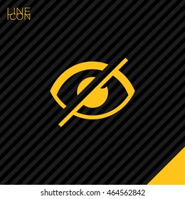 Invisible isolated minimal single flat linear icon in color. Eye line vector icon for websites and mobile minimalistic flat design.