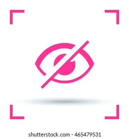 Invisible isolated minimal single flat linear icon in color. Eye line vector icon for websites and mobile minimalistic flat design.