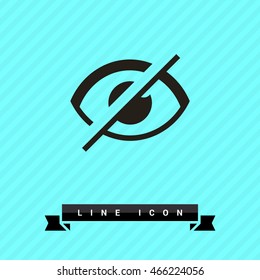 Invisible isolated minimal single flat linear icon in color. Eye line vector icon for websites and mobile minimalistic flat design.