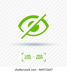 Invisible isolated minimal single flat linear icon in color. Eye line vector icon for websites and mobile minimalistic flat design.