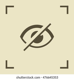 Invisible isolated minimal single flat linear icon in color. Eye line vector icon for websites and mobile minimalistic flat design.