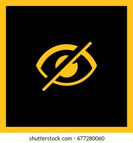 Invisible isolated minimal single flat linear icon in color. Eye line vector icon for websites and mobile minimalistic flat design.