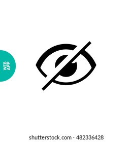 Invisible isolated minimal single flat linear icon in color. Eye line vector icon for websites and mobile minimalistic flat design.