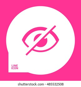 Invisible isolated minimal single flat linear icon in color. Eye line vector icon for websites and mobile minimalistic flat design.