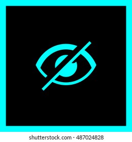 Invisible isolated minimal single flat linear icon in color. Eye line vector icon for websites and mobile minimalistic flat design.