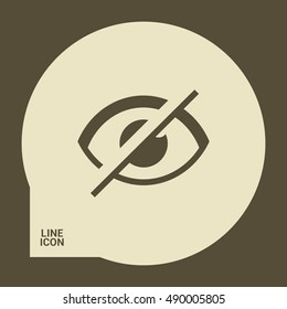 Invisible isolated minimal single flat linear icon in color. Eye line vector icon for websites and mobile minimalistic flat design.