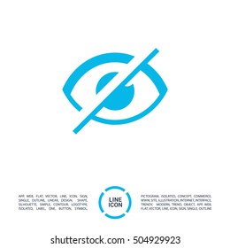 Invisible isolated minimal single flat linear icon in color. Eye line vector icon for websites and mobile minimalistic flat design.