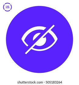 Invisible isolated minimal single flat linear icon in color. Eye line vector icon for websites and mobile minimalistic flat design.