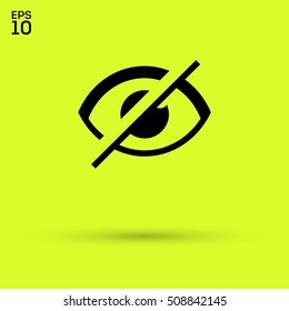 Invisible isolated minimal single flat linear icon in color. Eye line vector icon for websites and mobile minimalistic flat design.