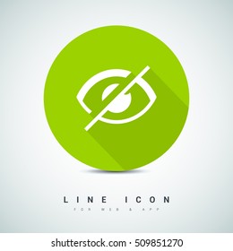 Invisible isolated minimal single flat linear icon in color. Eye line vector icon for websites and mobile minimalistic flat design.