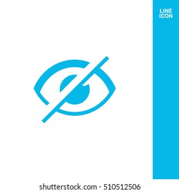 Invisible isolated minimal single flat linear icon in color. Eye line vector icon for websites and mobile minimalistic flat design.