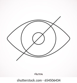 Invisible isolated minimal single flat linear icon in color. Eye line vector icon for websites and mobile minimalistic flat design.