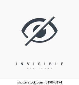 Invisible line vector icon. Modern line icon design. Modern icons for mobile interface. Vector illustration. Invisible Vector Icon