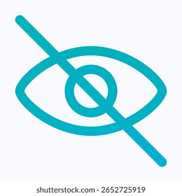 Invisible Lineal Gradient Icon For User Interface, Isolated Vector Icon.