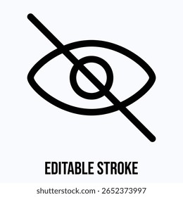 Invisible Lineal Icon For User Interface, Isolated Vector Editable Stroke Icon.