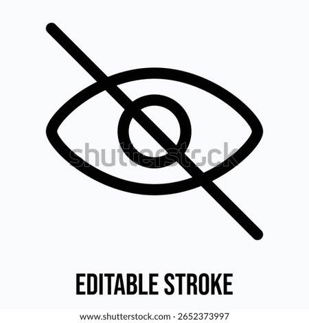 Invisible Lineal Icon For User Interface, Isolated Vector Editable Stroke Icon.