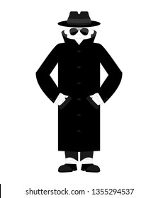 Invisible Man isolated. Invisible in cloak and hat. 