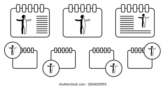 Invisible man vector icon in calender set illustration for ui and ux, website or mobile application