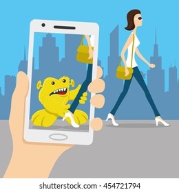 Invisible monster on your smart phone.