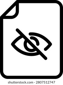 Invisible private file icon using a discreet file type line style