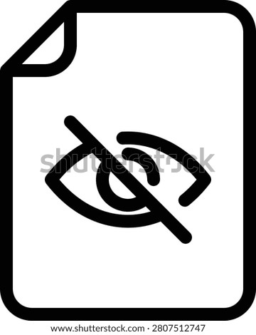 Invisible private file icon using a discreet file type line style