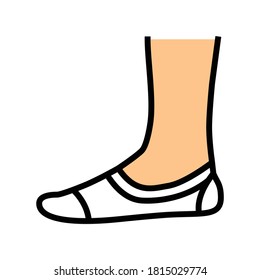 invisible sock color icon vector. invisible sock sign. isolated symbol illustration