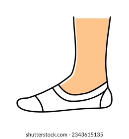 invisible sock color icon vector. invisible sock sign. isolated symbol illustration