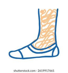 invisible sock doodle icon sketch vector. invisible sock sign. isolated symbol illustration