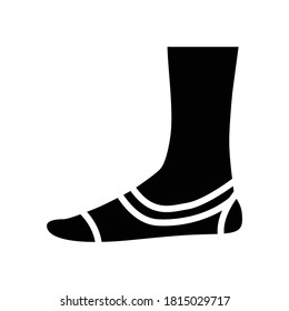 vector de icono de glifo de sock invisible. señal de calcetín invisible. símbolo de contorno aislado ilustración negra