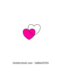 Invisible two heart design EPS 10 icon design. Heart visible through second heart.