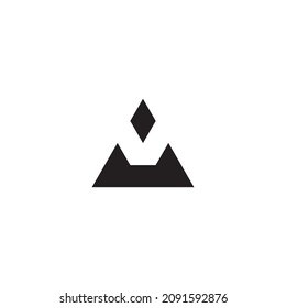 unsichtbarer V-Buchstaben-Edelstein oder einfaches Diamant-Symbol-Logo, Vektorgrafik