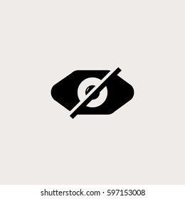 Invisible Vector Icon, The symbol of strike through eye. Simple, modern flat vector illustration for mobile app, website or desktop app 