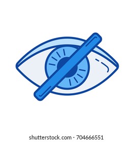 Invisible vector line icon isolated on white background. Invisible line icon for infographic, website or app. Blue icon designed on a grid system.