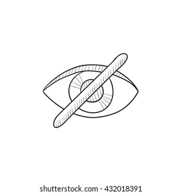 Invisible vector sketch icon isolated on background. Hand drawn Invisible icon. Invisible sketch icon for infographic, website or app.
