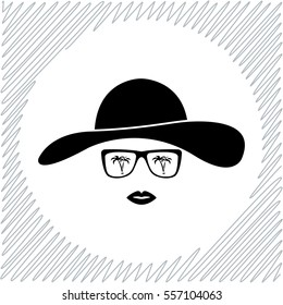 Invisible woman vector icon - black  illustration