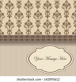 invitation with abstract damask background. eps10
