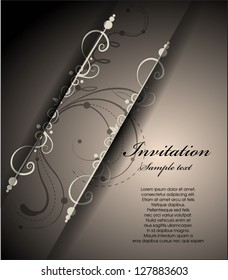  invitation with abstract floral background