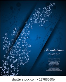 invitation with abstract floral background