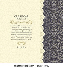 Invitation and announcement card. Classical background