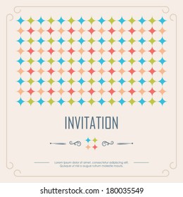 Invitation or announcement card with colorful  pattern