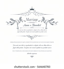 Invitation and announcement card with peacock in blue colors. Can be used for your own cards, templates, invitations etc.