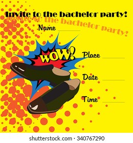 An invitation to a bachelor party in the style of comics.