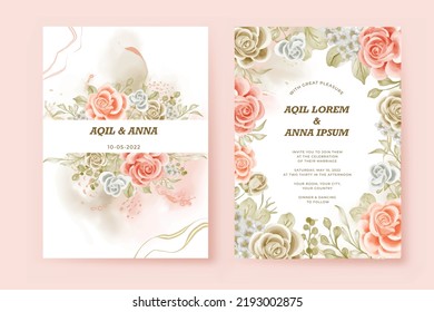 invitation background abstract with dark beige and blush rose