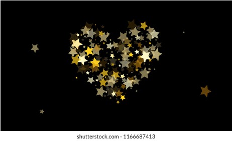 Invitation Background. Banner, Greeting Card, Christmas and New Year card,  Postcard, Packaging,Textile Print. Abstract Background with Many Random Falling Golden Stars Confetti .