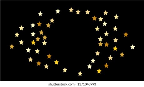  Invitation Background. Banner, Greeting Card, Christmas and New Year card,  Postcard, Packaging,Textile Print. Abstract Background with Many Random Falling Golden Stars Confetti .