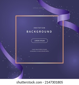 invitation background with color of very peri, which is 2022 trendy color. special day design for web page, printing, banner, event, promotion. lovely parth concept frame vector design of eps 10.