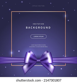 invitation background with color of very peri, which is 2022 trendy color. special day design for web page, printing, banner, event, promotion. lovely parth concept frame vector design of eps 10.