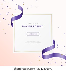 invitation background with color of very peri, which is 2022 trendy color. special day design for web page, printing, banner, event, promotion. lovely parth concept frame vector design of eps 10.