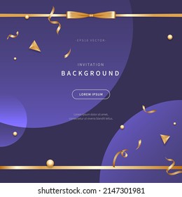 invitation background with color of very peri, which is 2022 trendy color. special day design for web page, printing, banner, event, promotion. lovely parth concept frame vector design of eps 10.