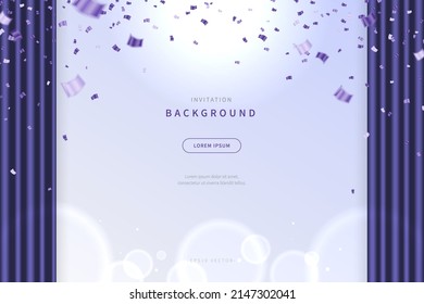 invitation background with color of very peri, which is 2022 trendy color. special day design for web page, printing, banner, event, promotion. lovely parth concept frame vector design of eps 10.